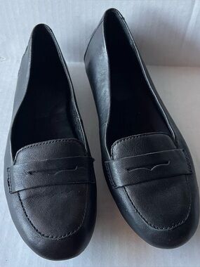 Born Malena Penny Loafer Driving Shoe Flat Moc Toe 6.5M Black Leather